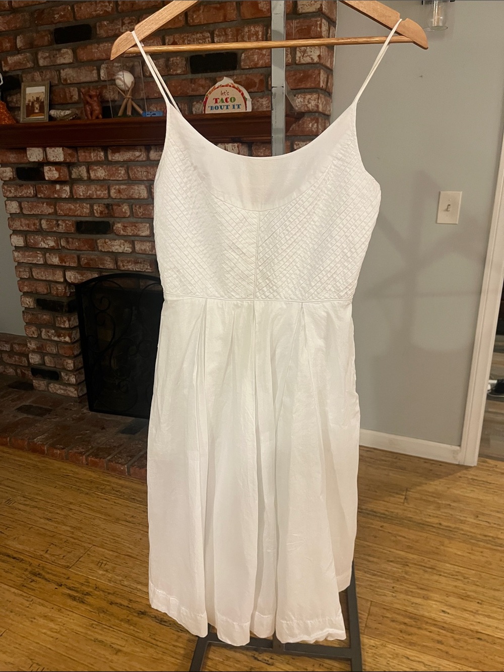 Tory Burch PTP 16 White Textured Bodice Mini Dress